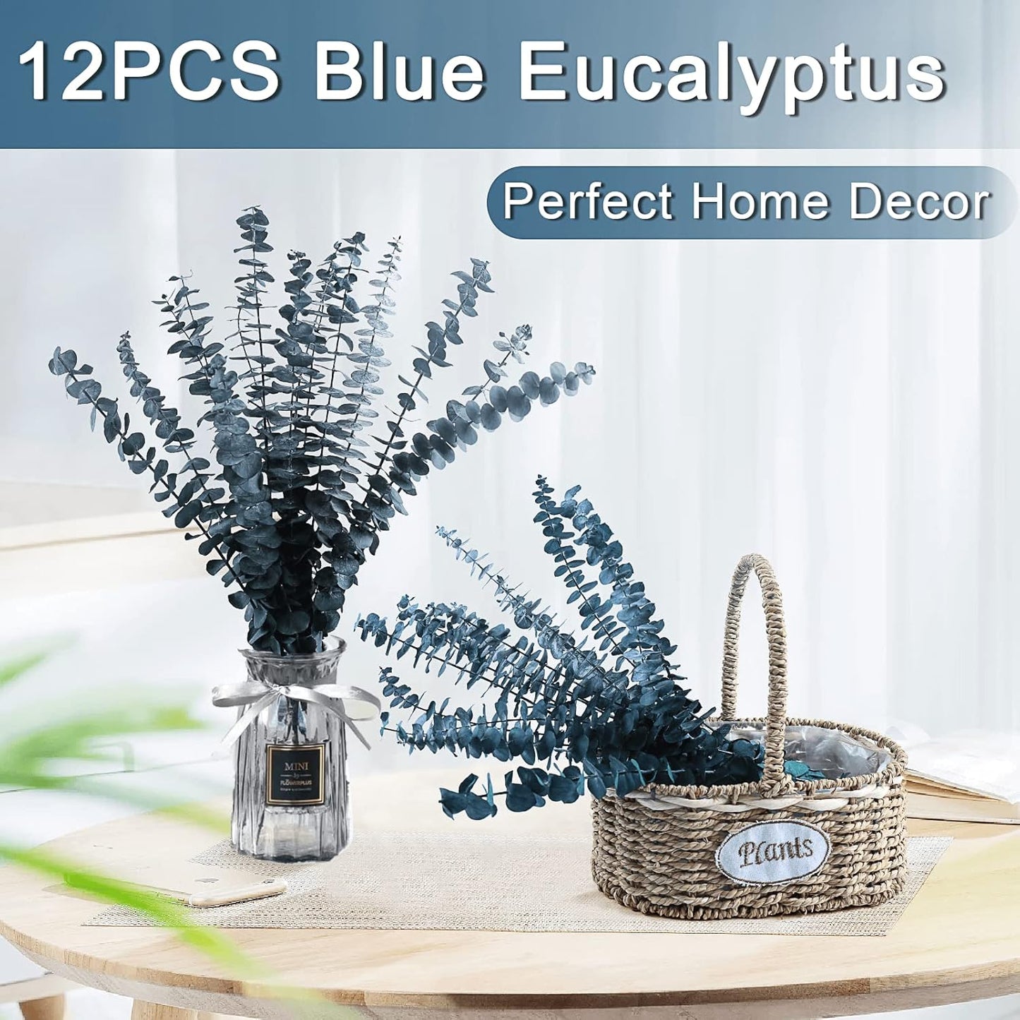 52 PCS Mix Dried Eucalyptus & Lavender Flowers Bundles for Shower, 17'' Natural Real Hanging Silver Dollar Eucalyptus Leaves Stems, Fragrance Fresh Plants Home Bathroom Decor (52pcs)
