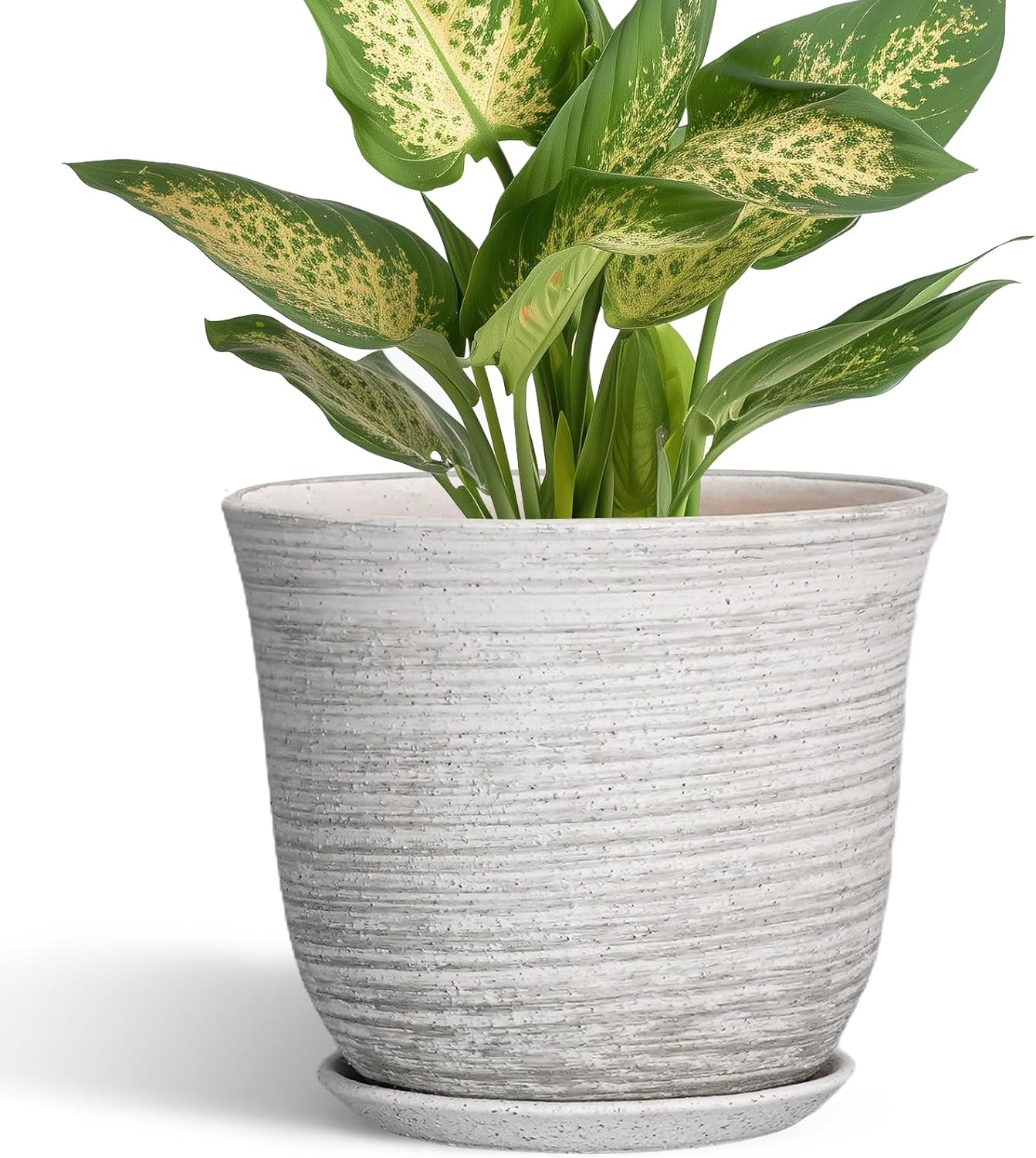 Ceramic Plant Pots - 12 Inch Pots for Plants Indoor Outdoor, Large Round Planter with Drainage Hole and Saucer, Modern Decorative Flower Pot, Home Garden Decor, House Warming Gifts, Blue