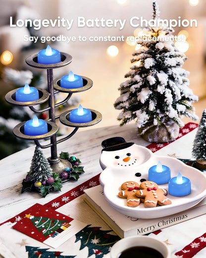 Amagic 12/24/50/100/150Pack Flameless LED Tea Lights Candles Battery Operated, Electric Fake Tealight Candles for Votive, Halloween, Christmas, Home Decor, Wedding, Table Decor (12Pack)