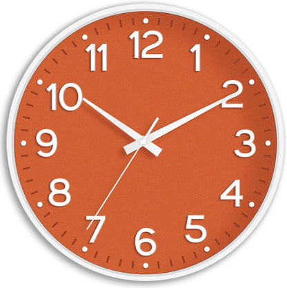 Roymnie Wall Clock Green, Silent Wall Clocks Battery Operated 8 Inch-Modern Non Ticking Analog Clock Decorative for Kitchen Office Bathroom Bedroom(Gold)
