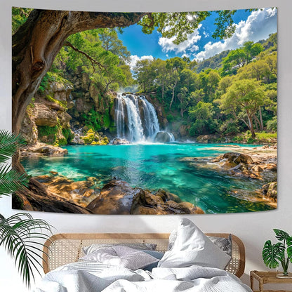 Zussun Black and White Tapestry Starry Night Mountain Tapestries for Bedroom Aesthetic Moon and Stars Tapastry's Wall Hanging Dark Nature Forest Wall Tapestry for Living Room Dorm (48'' × 36'')