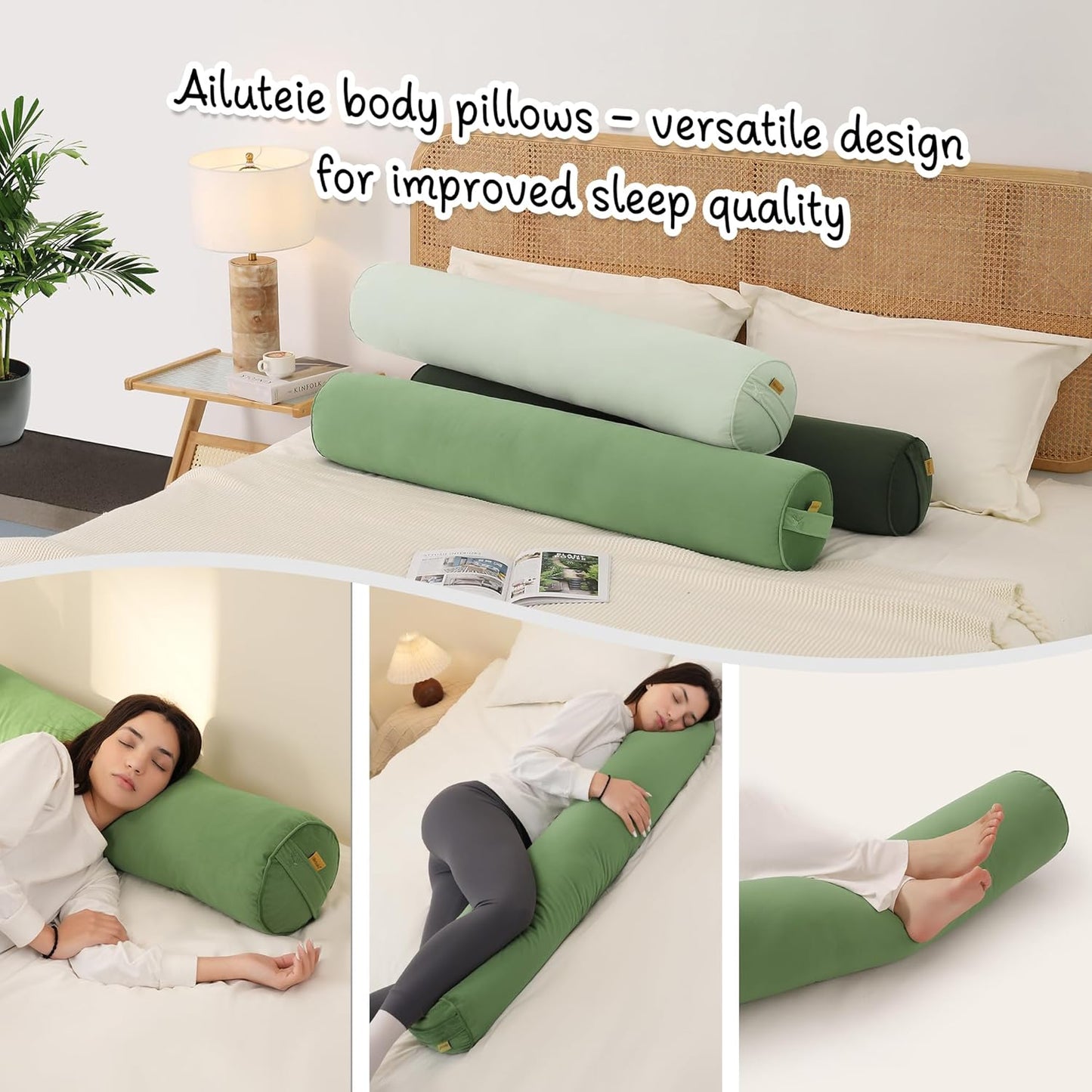 Body Pillow for Adults,Long Round Pillow,Big Cylindrical Pillow,Large Full Bolster Pillows for Side Sleepers (Steel Gray, 47.24"*7.87")