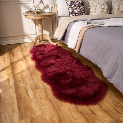 EasyJoy Ultra Soft Fluffy/Fuzzy Shaggy Area Rug Faux Fur Chair Cover Seat Pad for Bedroom Floor Sofa Living Room (2 x 6 ft Sheepskin, Beige)
