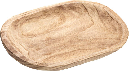 Bloomingville Hand-Carved Paulownia Wood Bowl with Whitewashed Finish