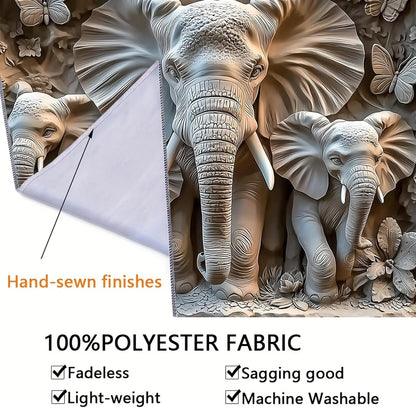 BSFHH 3D Animal Tapestry Wall Hanging Art Bedroom Living Room Wall Art Poster (Elephant, 90''×70'')