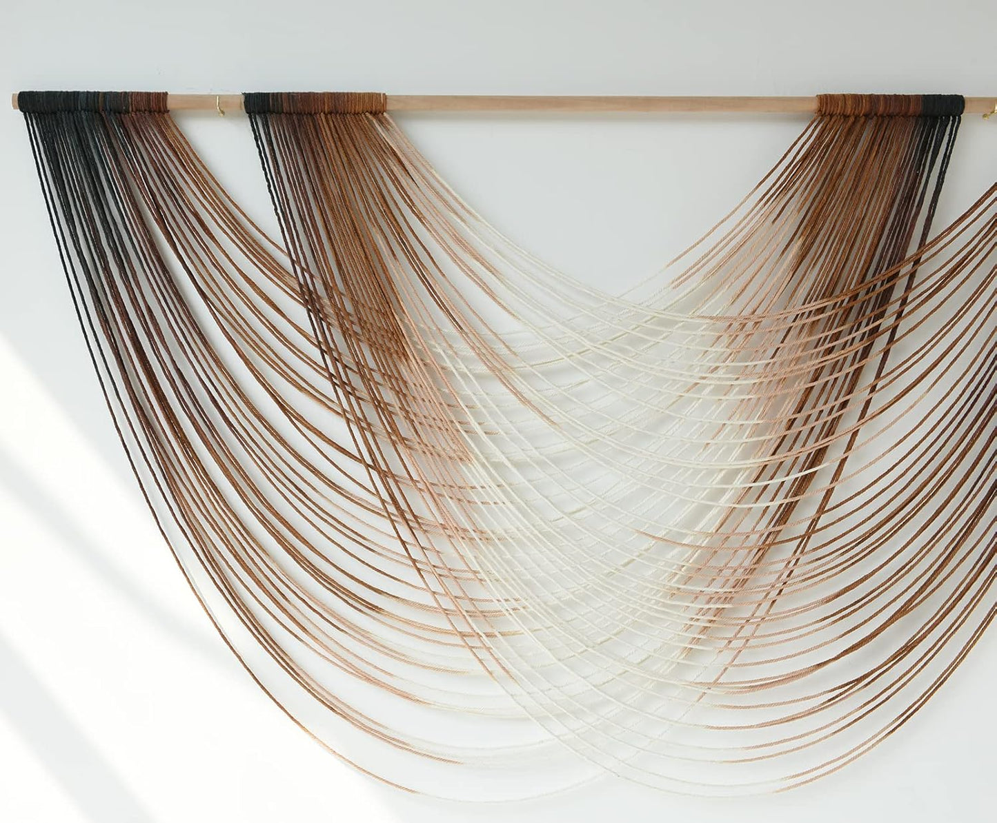 Flber Macrame Wall Hanging Boho Wall Decor Tapestry Dip Dyed Ombre Moss Green Handmade Wall Art Woven Cotton Rope Backdrop with for Bedroom Living Room, 57" W x 39" L