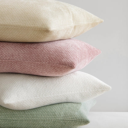 MIULEE Pack of 2 Couch Throw Pillow Covers 18x18 Inch Neutral Beige Modern Boho Accent Decorative Pillow Covers Soft Chenille Farmhouse Cushion Covers for Home Decor Bed Sofa Living Room