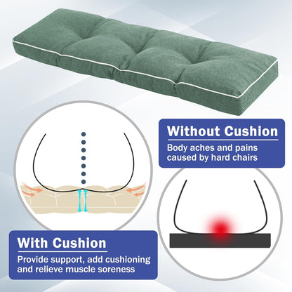 IPYNBAP Bench Cushion, 42 x 16 Inch Patio Furniture Cushions with Durable Ties, Soft Memory Foam Bench Cushions for Indoor/Outdoor Furniture with Non-Slip Bottom, Kitchen&Dining, Dark Grey