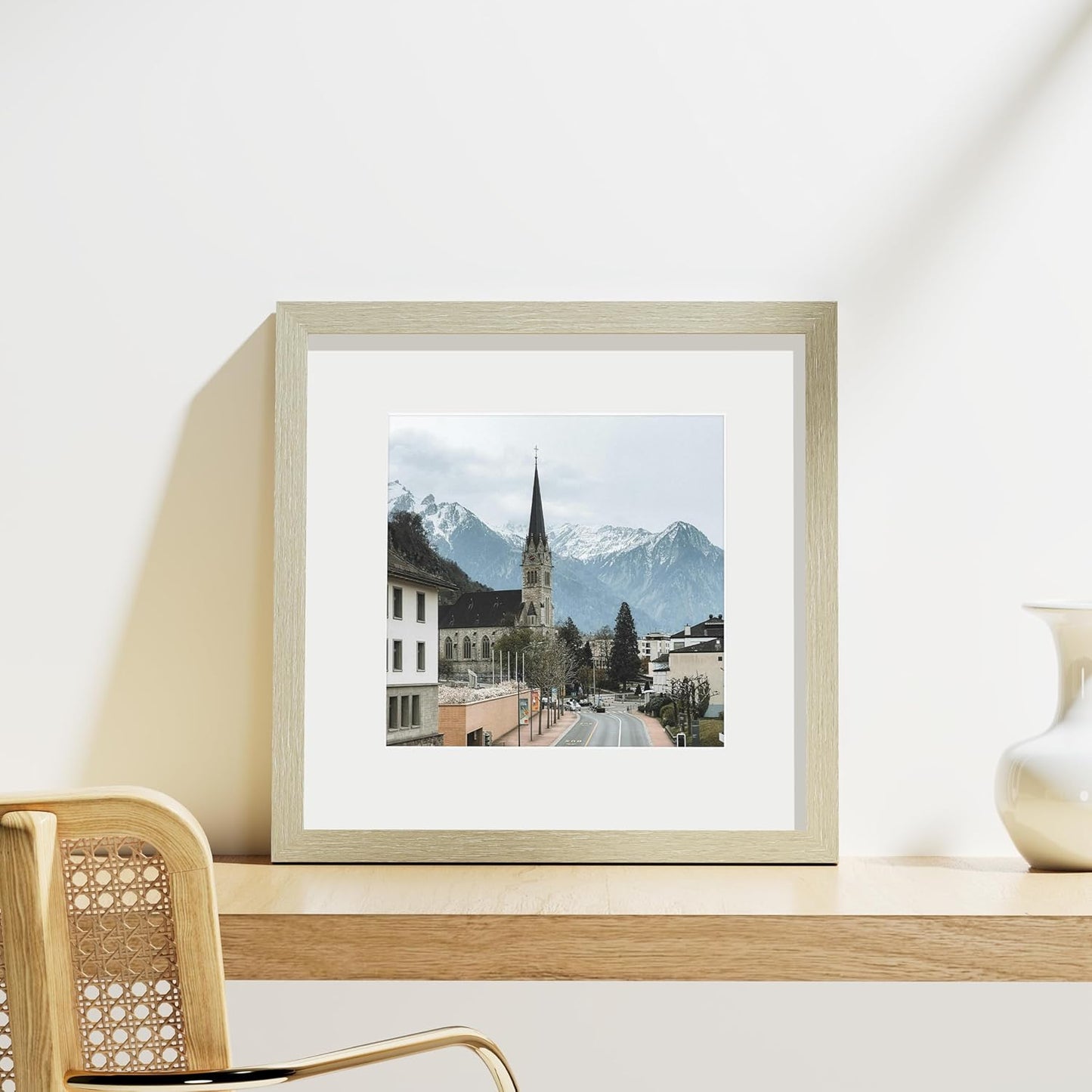 Vittanly 8x10 Picture Frames Set of 9, Shatter Resistant Plexiglass, Display 5x7 Pictures with Mat or 8x10 without Mat, Photo Frames for Wall or Tabletop, Engineered Wood, Black - Colors A