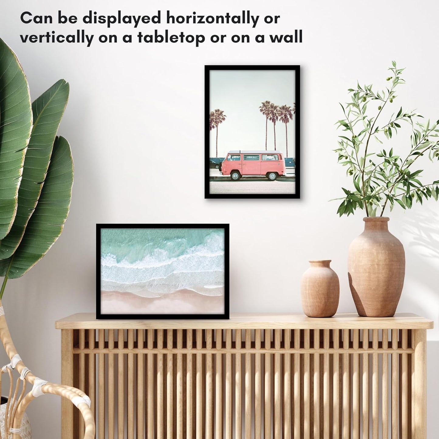 Americanflat 24x36 Poster Frame with Polished Plexiglass - Streamline Collection - Thin Border Picture Frame for Wall Display - Hanging Hardware Included - Black - Colors D