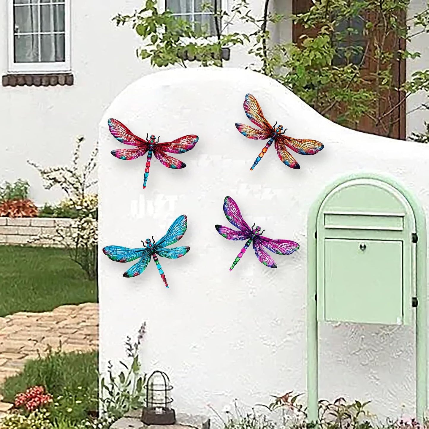 SUNREEK Metal Dragonfly Wall Decor, 9 Inches Dragonfly Outdoor Wall Art for Fence Garden Yard Patio Decorations