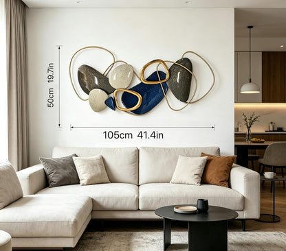 Roivikis Large Metal Wall Art Decor, 3D Abstract Lotus Leaves Wall Handcrafted Modern Decoration for Indoor Outdoor for Living Room, Bedroom, Entryway 52" x 24"