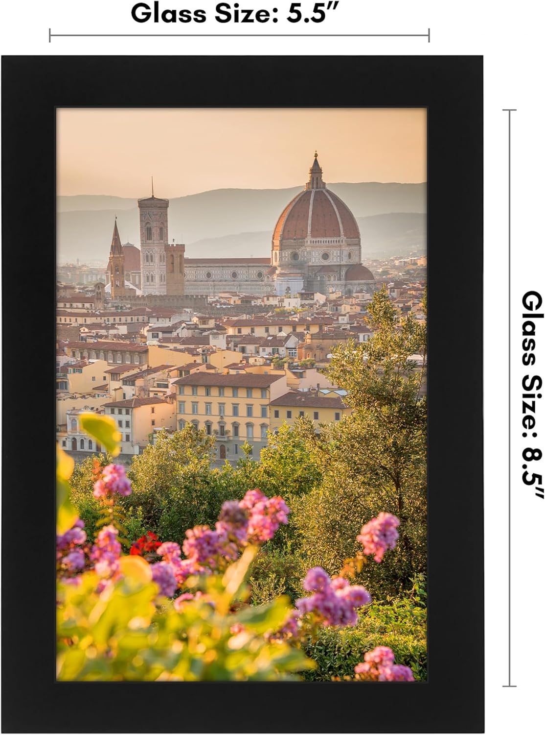 Americanflat 12x18 Poster Frame with Shatter-Resistant Glass - Signature Collection - Gallery-Style Frames Made of Engineered Wood - Photo Frame for Wall Display - Black - Colors A