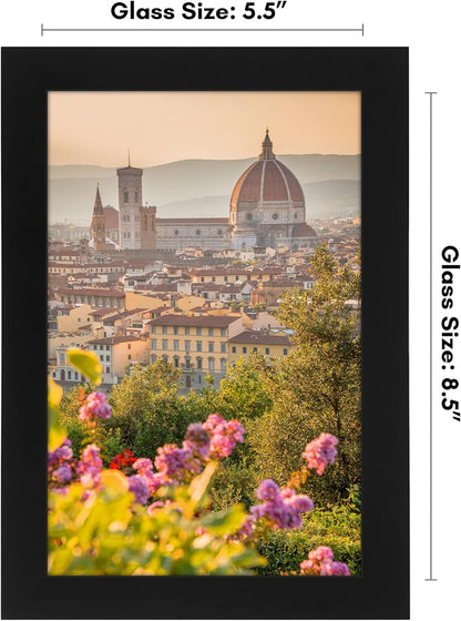 Americanflat 12x18 Poster Frame with Shatter-Resistant Glass - Signature Collection - Gallery-Style Frames Made of Engineered Wood - Photo Frame for Wall Display - Black - Colors A