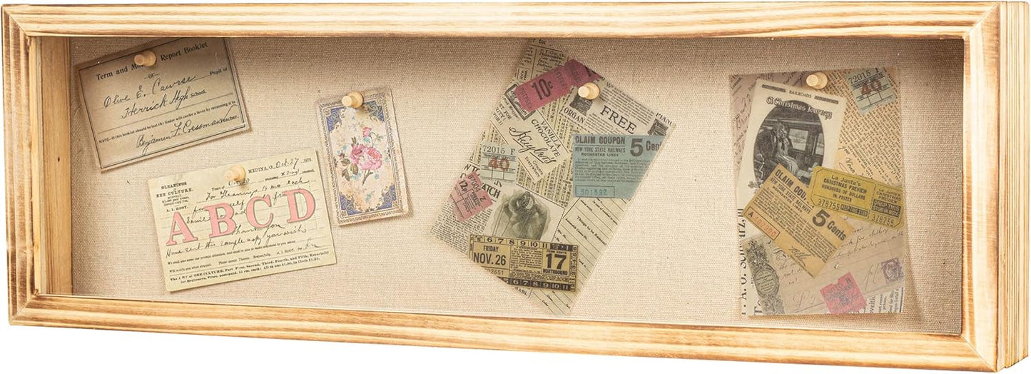 Freezing point Shadow Box Frame 8x8 Shadow Boxes Display Case with Linen Back Memorabilia Awards Medals Bouquet Photos Picture Badge Wedding Memory Box for Keepsakes Carbonized Small Pin Board