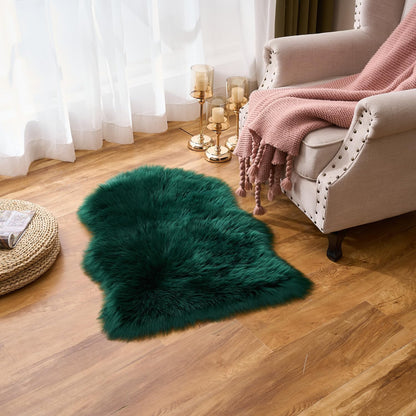 EasyJoy Ultra Soft Fluffy/Fuzzy Shaggy Area Rug Faux Fur Chair Cover Seat Pad for Bedroom Floor Sofa Living Room (2 x 6 ft Sheepskin, Beige)