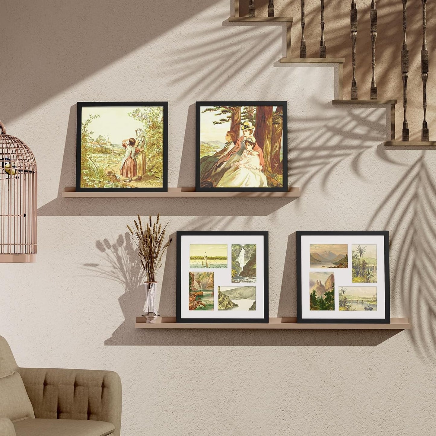 Vittanly 11x14 Collage Picture Frame, Displays 5Pcs 4x6 Pictures with Mat or 1Pcs 11x14 without Mat for Wall Mounting, Picture Frames Collage Wall Decor in Black, 1 Pack