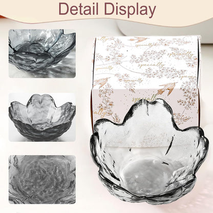 Purple Flower Jewelry Dish Glass Ring Holder Dish Jewelry Tray Cute Vanity Organizer Aesthetic Nightstand Bathroom Room Decor Trinket Dish Mothers Day Friendship Christmas Birthday Gifts for Women