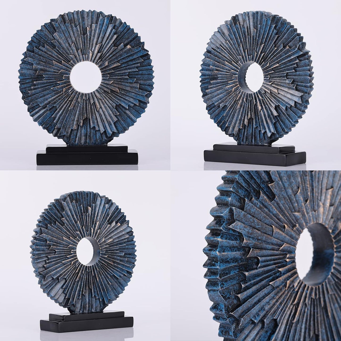 DOVDOV Gold Home Decor Sculpture, Unique Round line Statue, Modern Home Decor, Decorative Panel Statue Gold Decoration for Living Room TV Stand, Office, Bedroom, Dining Table Centerpiece.