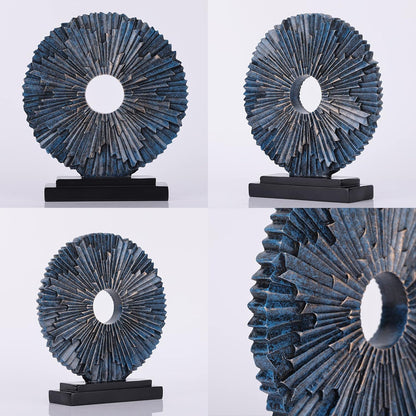 DOVDOV Gold Home Decor Sculpture, Unique Round line Statue, Modern Home Decor, Decorative Panel Statue Gold Decoration for Living Room TV Stand, Office, Bedroom, Dining Table Centerpiece.