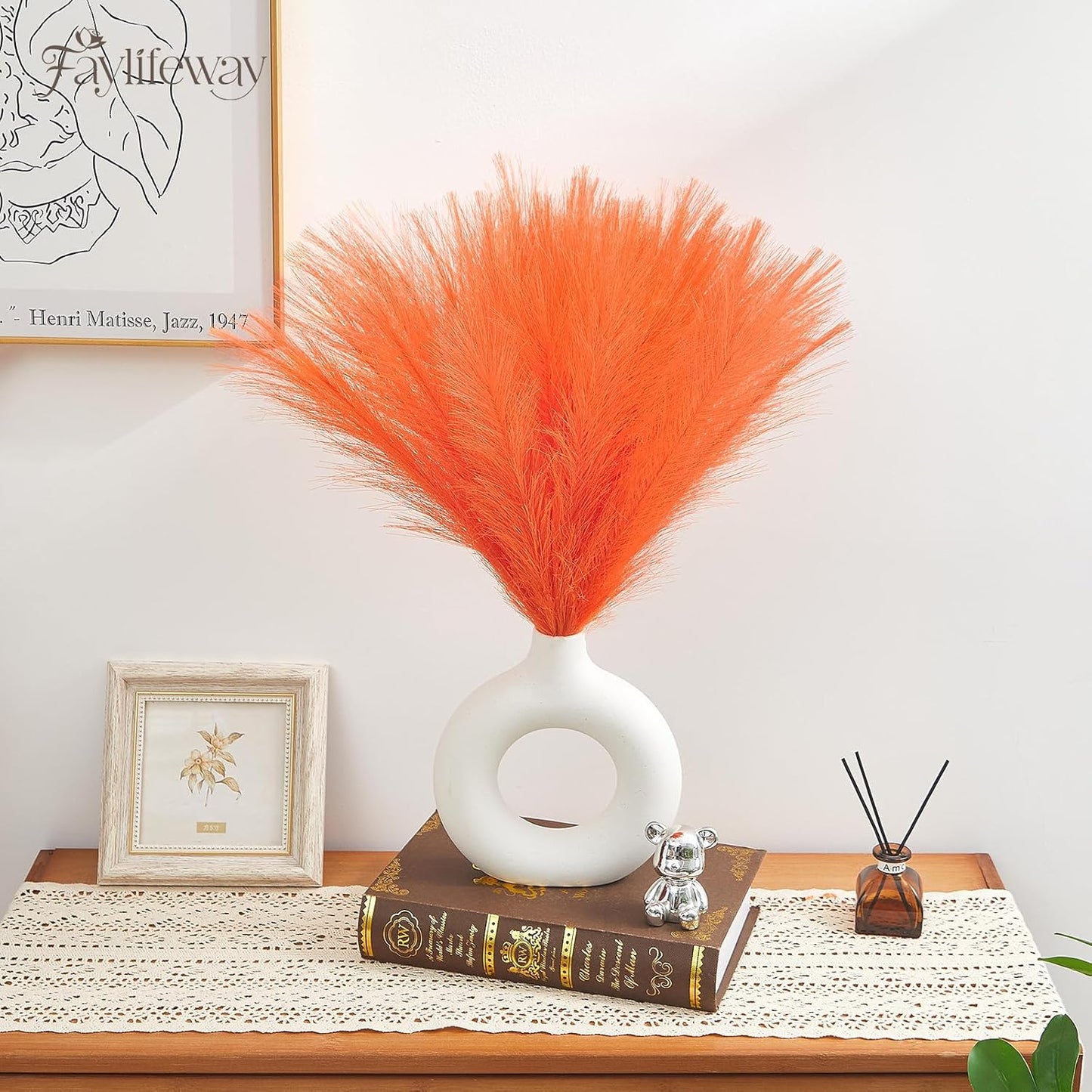 50pcs Pampas Grass 17in for Living Room Decor, Blush Pink Pampas Grass Decor, Fluffy Pink Flowers for Home Birthday Bathroom Baby Shower Wall Bow Decor(Blush & Cream & Pink)