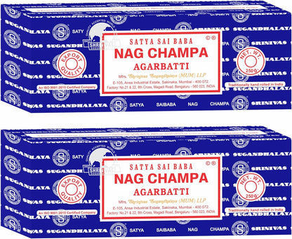 Satya Sai Baba Nag Champa Agarbatti, 250gms Hand Rolled Fine Quality Incense Sticks for Purification, Relaxation, Positivity, Yoga, Meditation