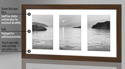 Americanflat 4x6 Collage Picture Frame with Shatter-Resistant Glass - Fits Five 4x6 Photos or Use as One 11x14 Picture Frame - Signature Collection - Collage Frames for Wall Display - Black