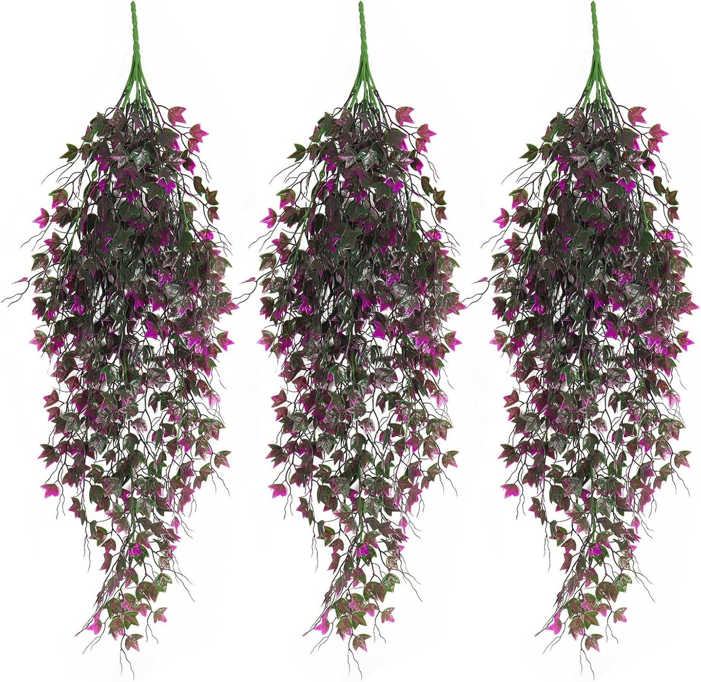 RECUTMS Artificial Hanging Plants Fake Hanging Plant Faux Eucalyptus Leaf Greenery Vine Outdoor UV Resistant Plastic Plants Home Garden Wedding Party Indoor Outdoor Decorations(White)