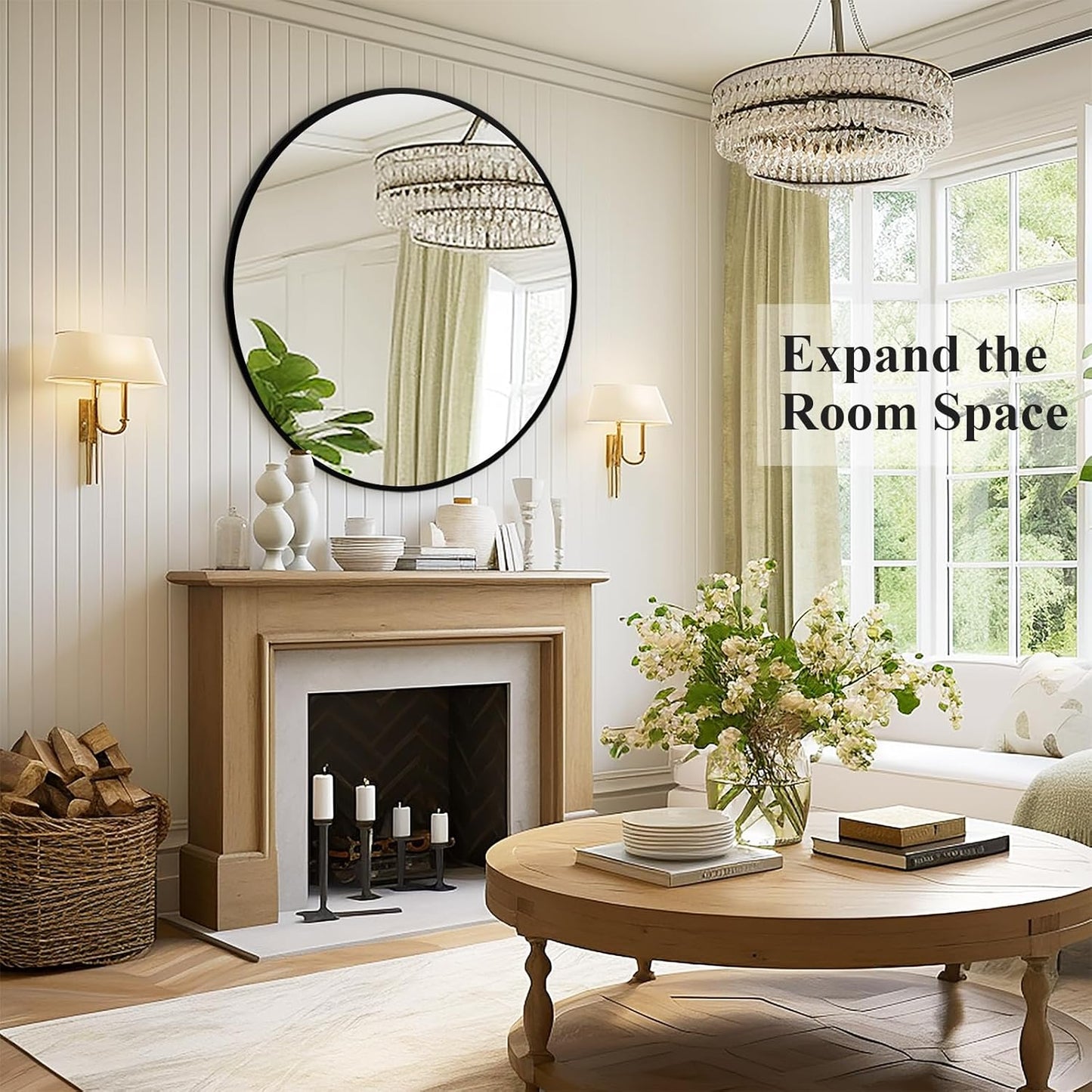 Fabuday Black Circle Mirror for Wall 20 inch - Round Mirrors for Bathroom, Entryway, Living Room, Hallway, Bedroom Decor, Small Matte Framed