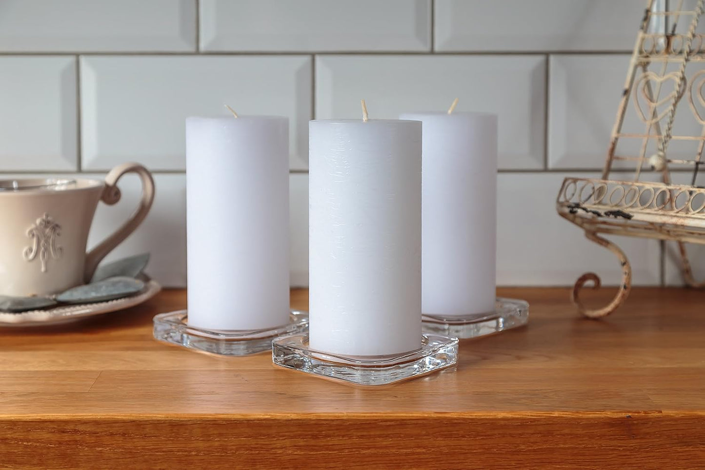 Melt Candle Pillar Candles, 3 Pack - Unscented Candles for Home, Church, Weddings, & More - 3" x 4", Ivory