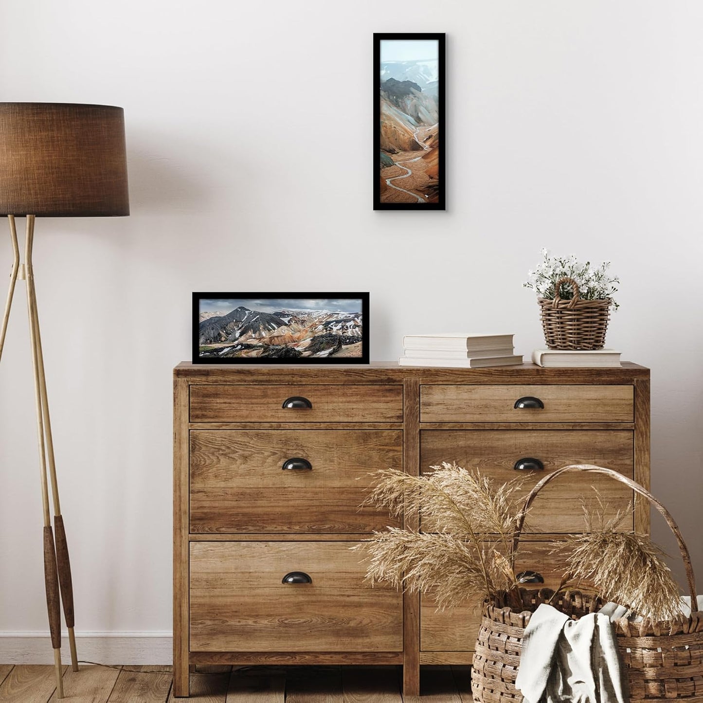 Americanflat 12x18 Poster Frame with Shatter-Resistant Glass - Signature Collection - Gallery-Style Frames Made of Engineered Wood - Photo Frame for Wall Display - Black - Colors A
