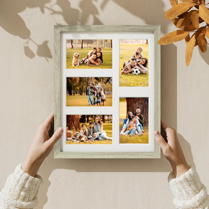 Vittanly 11x14 Collage Picture Frame, Displays 5Pcs 4x6 Pictures with Mat or 1Pcs 11x14 without Mat for Wall Mounting, Picture Frames Collage Wall Decor in Black, 1 Pack