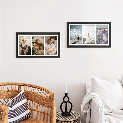 DUENPY 14x26 Collage Picture Frame 4x6 Collage Picture Frame Displays Twelve 4x6 inch Photos Available Horizontal Wall Mounting Display and Vertical Black - Colors B