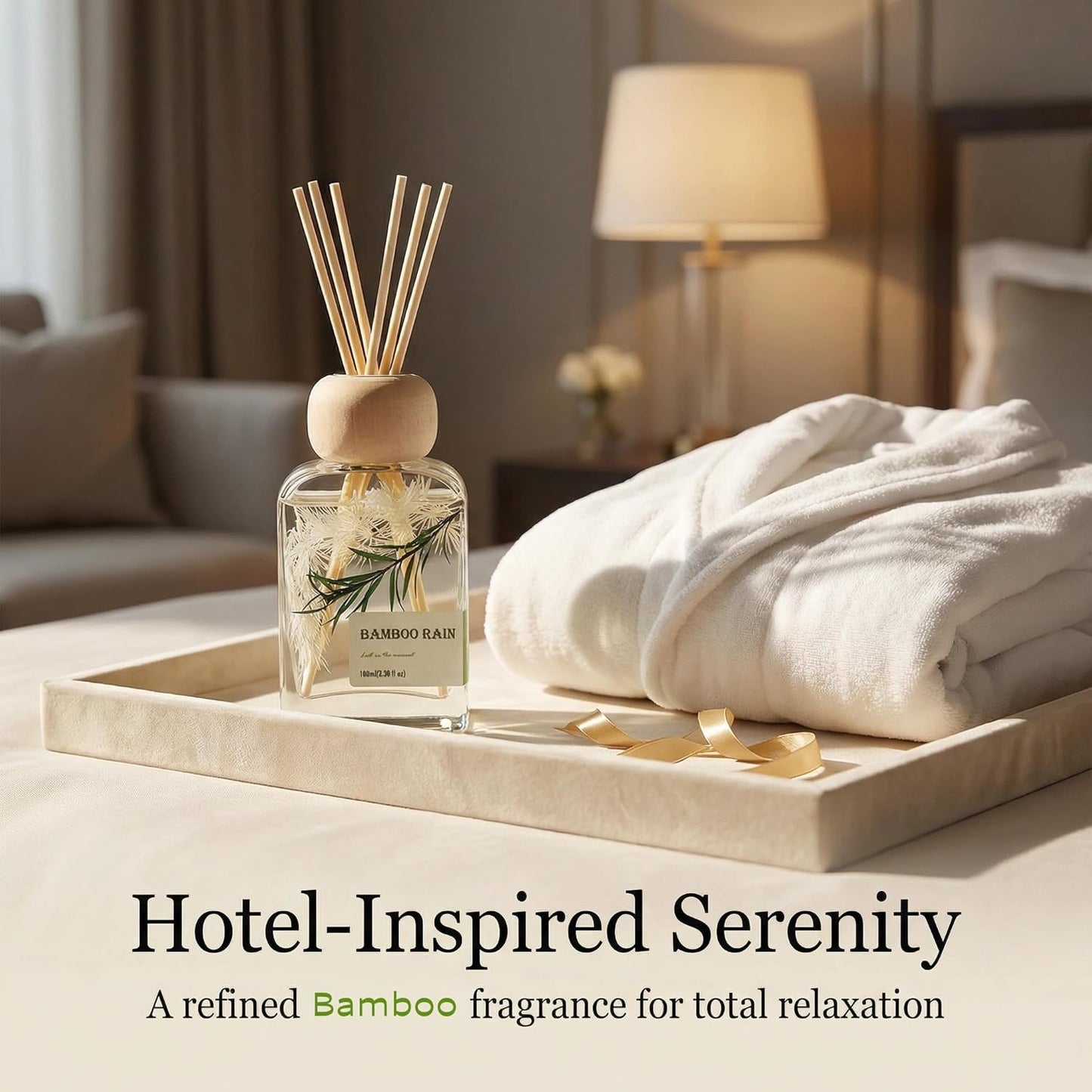 Luxury Hotel Scent Reed Diffuser 100ml (3.38oz) | No.1898 Hotel Collection Diffuser Oil Inspired by Ritz Carlton | Home, Bathroom & Office Decor | Long-Lasting Room Freshener Gift Set