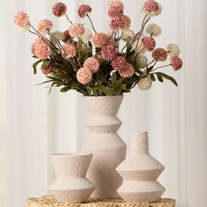 Ceramic Vase Home Table Decor - Flower Vase Set of 3 Living Room Kitchen Decorations Farmhouse Modern Rustic Vases Decorative Centerpiece for Shelf Bedroom Office Bathroom Dining Coffee Desk