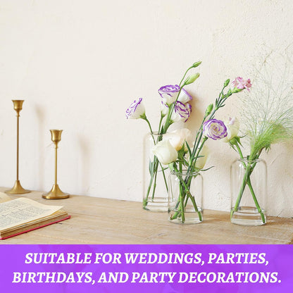 Glass Bud Vases Set of 24, Clear Flower Vase for Centerpieces, Small Vases for Flowers, Decor Centerpiece for Bathroom, Decorative Vases for House Warming