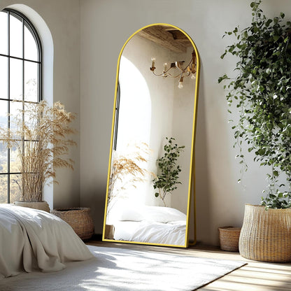 Delma Arched Mirror Full Length,Standing Mirror Full Body,Large Floor with Stand for Wall Entryway Door Bedroom Bathroom Living Room