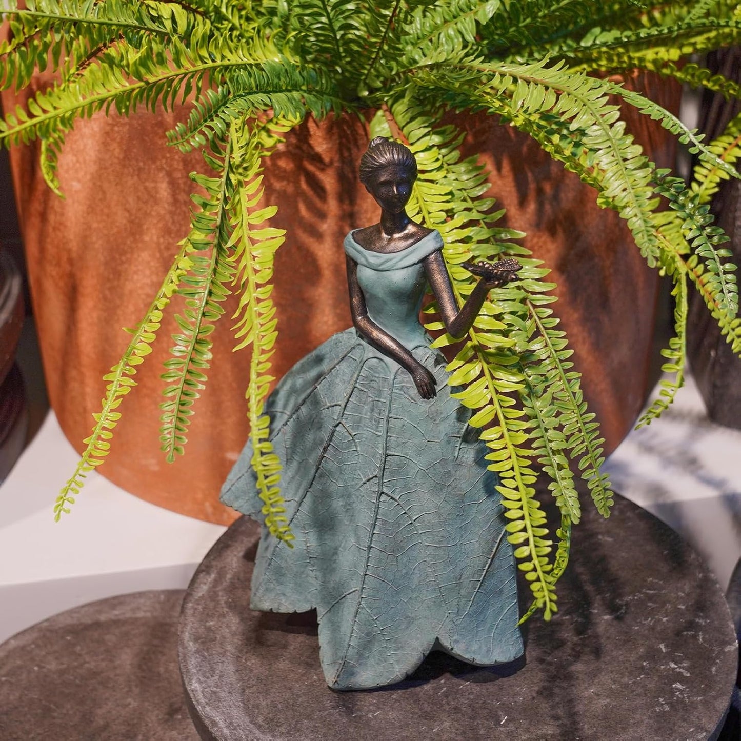 Guichifun Fairy Statue Collection Home Decoration - Leaf Angel Girls Resin Modern Table Decor for Living Room Office Sculpture Decor for Women Indoor Rustic Figurines Gift 5 x 3 x 7.5 Inch