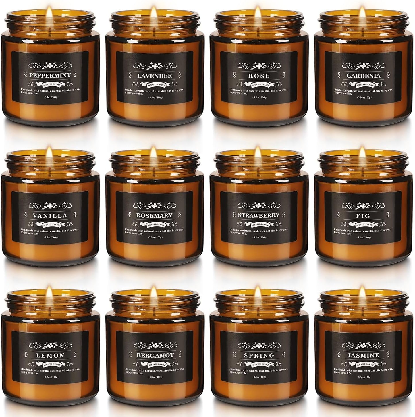 Howemon 24 Pack Scented Candles Set for Home, Relaxing Stress Relief, Aromatherapy - Natural Soy Wax and Fragrance - Gifts for Women, Mom, Best Friend, Wife, Birthday