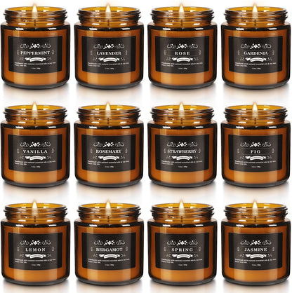 Howemon 24 Pack Scented Candles Set for Home, Relaxing Stress Relief, Aromatherapy - Natural Soy Wax and Fragrance - Gifts for Women, Mom, Best Friend, Wife, Birthday