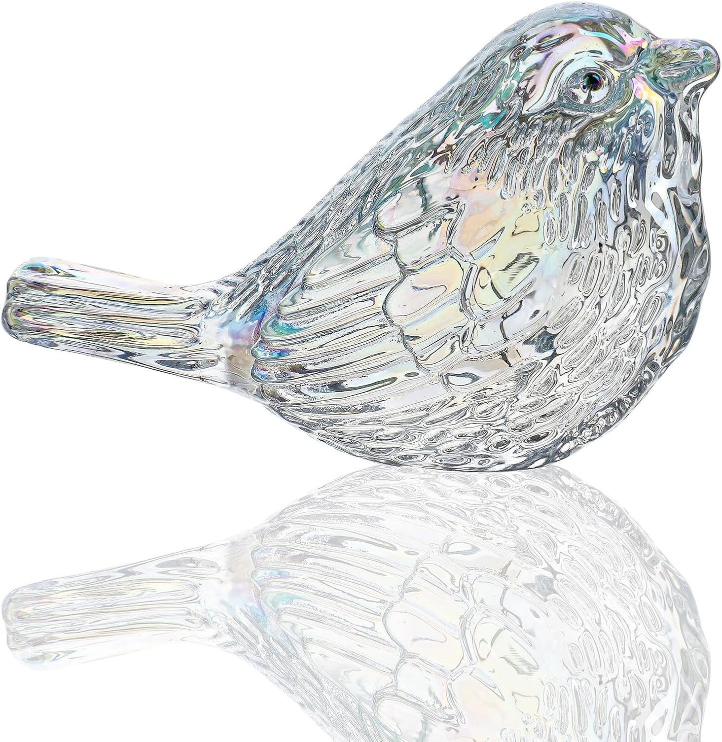 H&D HYALINE & DORA Blue Glass Bird Figurines Bird Gifts for Bird Lovers Women Crystal Glass Animal Figurine Collectible for Home Shelf Decor