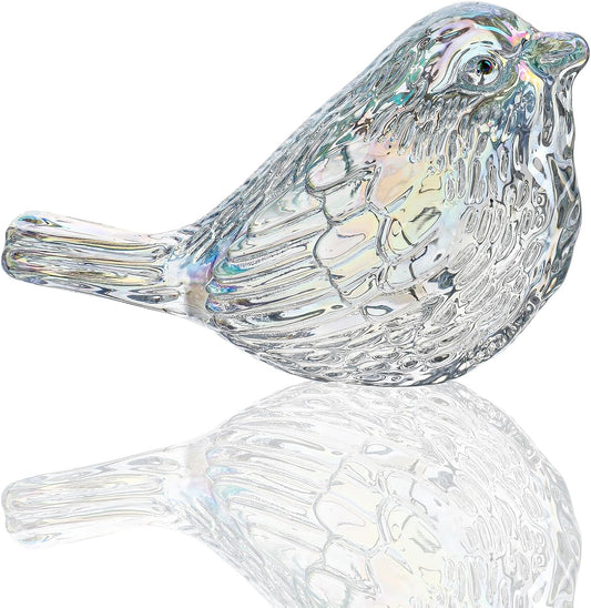 H&D HYALINE & DORA Blue Glass Bird Figurines Bird Gifts for Bird Lovers Women Crystal Glass Animal Figurine Collectible for Home Shelf Decor