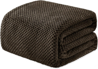 Exclusivo Mezcla Fleece Throw Blanket Extra Large, Super Soft and Warm Blankets for Couch, Sofa and Bed Waffle Textured, Cozy, Fuzzy and Lightweight (Slate Blue, 50x70 Inches)