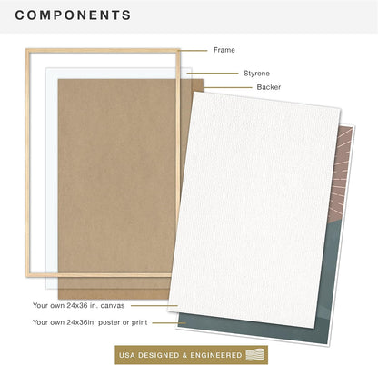 MCS Canvas Float Frames 8x10 Frame, Black Frame for Finished Canvases, Vertical & Horizontal Wall Hanging Frame with Adhesive for Canvas Paintings (1-Pack)