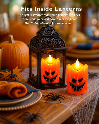 Homemory Flameless Votive Candles with Timer, 2" x 2" Real Wax, 400+Hour Realistic Black Wick Battery Operated Candles, Set of 6 for Wedding, Party and Holiday Decoration (Battery Included)