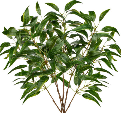 Faux Eucalyptus Stems Willow Eucalyptus Leaves 34” Long Fake Salix Leaves 3 Pcs Artificial Greenery Stems for DIY Bouquet Arrangements Centerpieces Shower Decorations-Artificial Eucalyptus Stems