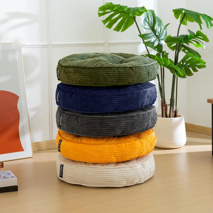 HIGOGOGO 6" Extra Thick Floor Pillow Cushion for Adults, Meditation Cushion Pillow, Large Square Floor Sitting, Tufted Corduroy Cover, for Tatami Living Room or Yoga, 22x22 Inch, 2Pack, Dark Grey