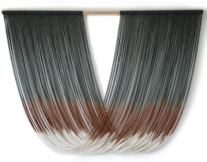 Flber Macrame Wall Hanging Boho Wall Decor Tapestry Dip Dyed Ombre Moss Green Handmade Wall Art Woven Cotton Rope Backdrop with for Bedroom Living Room, 57" W x 39" L