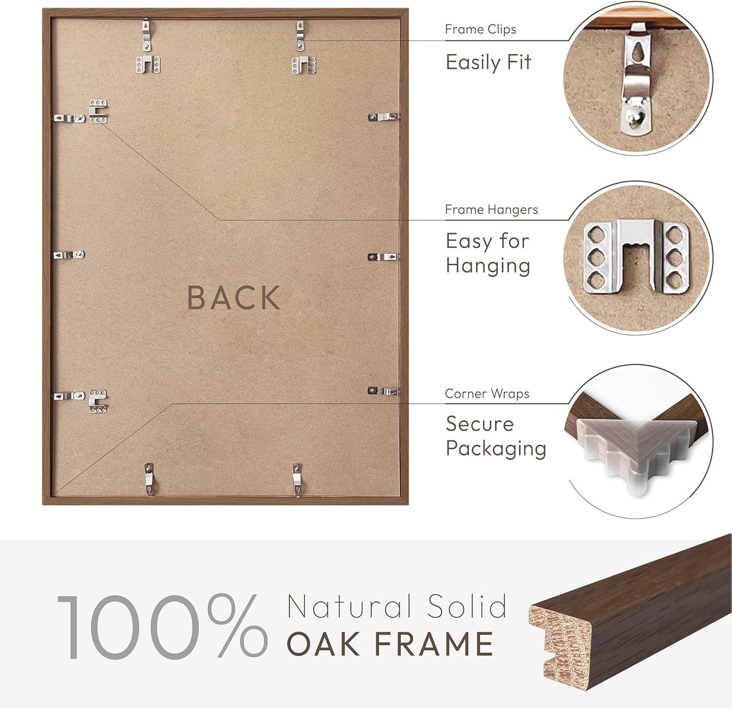 5x7 Picture Frame, Solid Oak Wood 5 x 7 Photo Frame with Mat to 4x6, 7x5 Picture Frames for Wall and Tabletop Display, (Walnut Set of 1)
