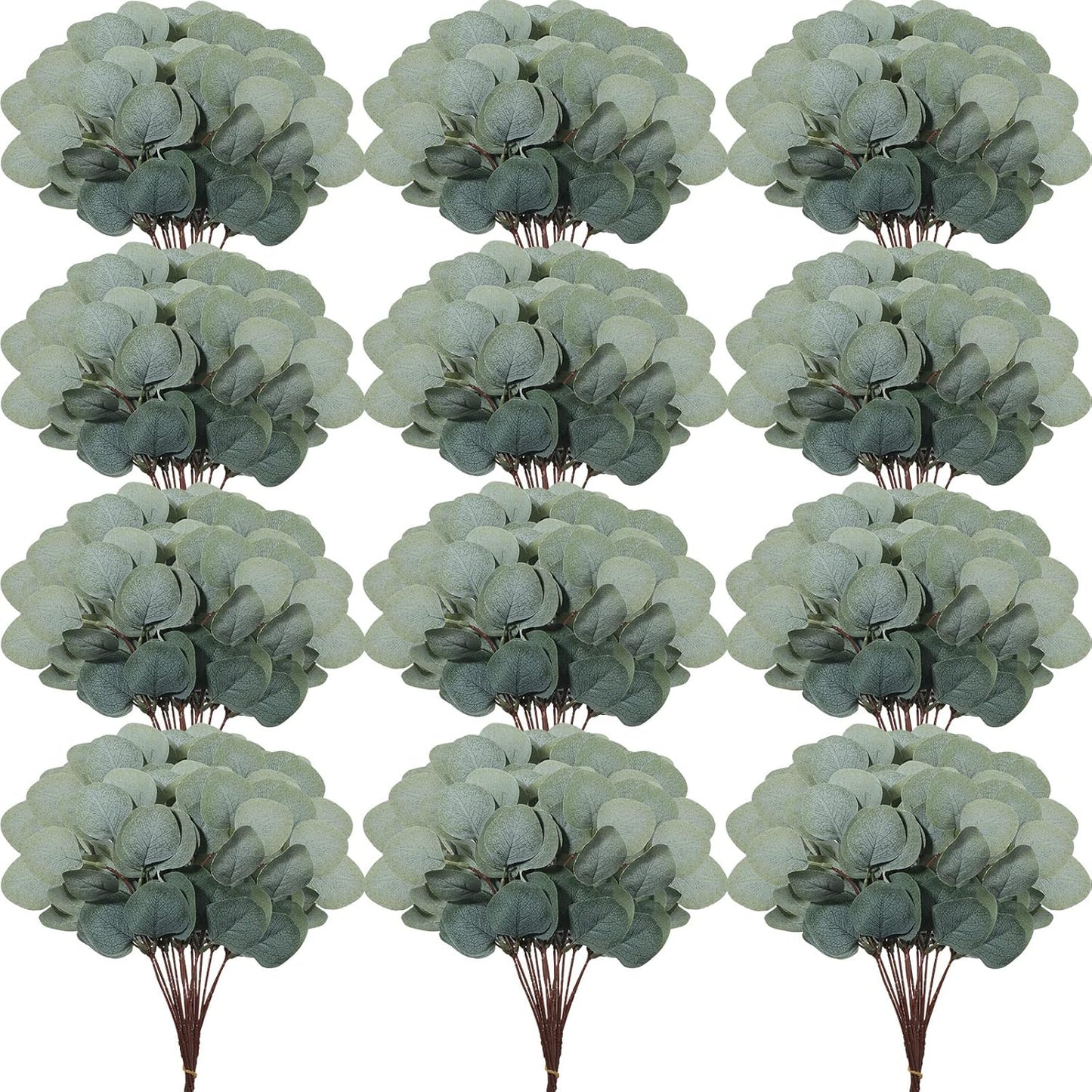 Taiyin 120 Pieces Artificial Eucalyptus Leaves for Wedding Eucalyptus Leaves Stems Decor Greenery Faux Green Stems for Wedding Centerpiece Floral Home Decor, 11 Inches